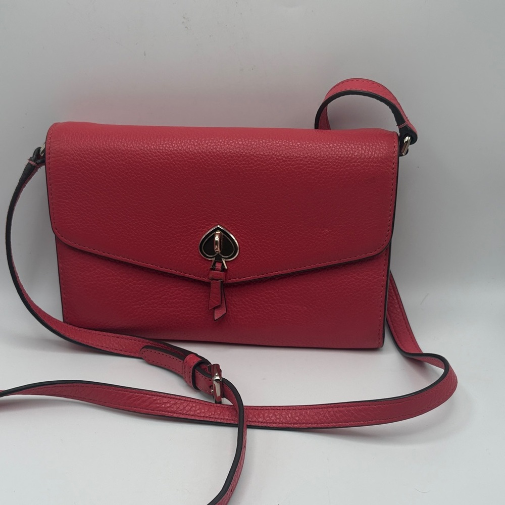 Kate Spade Coral Pink Leather Crossbody Bag